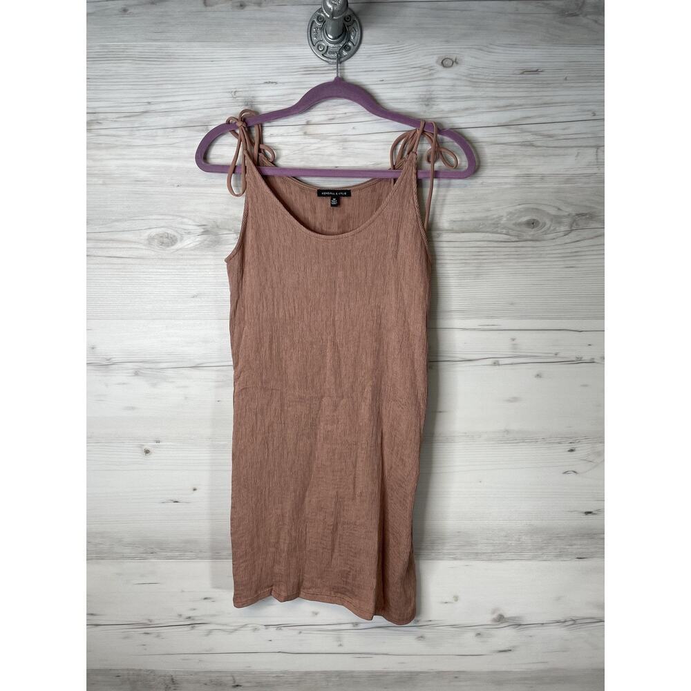 Kendall &‎ Kylie Womens Medium Mauve Crinkle Tie Shoulder Mini Dress BC16907255